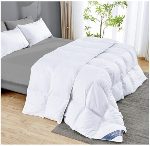 BLOOM BLENDS 13.5 Tog Duck Feather & Down Duvet – All Seasons Quilt with Anti-Dust Mite, Down-Proof Cover – Soft, Warm & Machine Washable (Double)