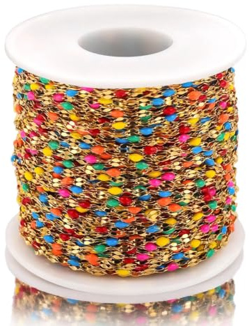 DMLAYHP Schmuckherstellung Kette 2M Edelstahl Gold Kette Seil Ketten for DIY Schmuck Machen Lieferungen Halskette(H)