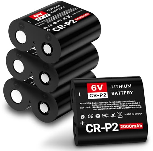 Lot de 4 piles au lithium CR-P2 6 V 2000 mAh compatibles avec appareils photo, flash, éclairage de secours, batterie photo pour 223A, DL223A, EL223AP, 2CR-P2, non rechargeables