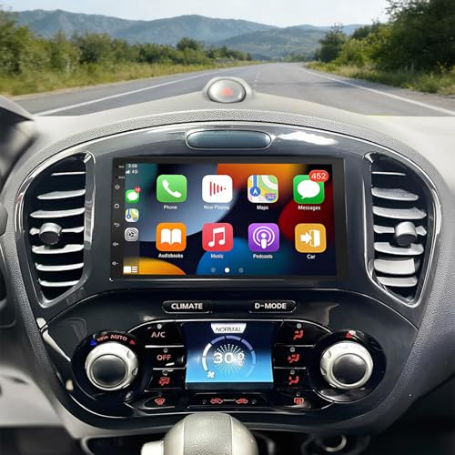 Car Stereo Radio for Nissan Juke 2010 2011 2012 2013 2014, with Wireless CarPlay & Android 13 Auto, 7 inches HD Touch Carplay Screen for Car, with Bluetooth WiFi GPS AHD Backup Camera SWC Mic 2G+32G