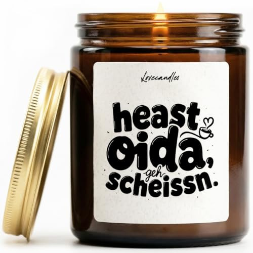 Bleib locker - Duftkerze mit Spruch als Geschenk für Spaßgeschenk, kleine Aufmerksamkeit, Freundin & Freund, Lustige Vanille Duftkerze im Glas