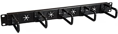 StarTech.com 1U 19 Cable Management Organizer - D Ring Hook Network/Server Rack Cord Manager - Data Center Horizontal Wire Panel with Passthrough Holes w/Mounting HW - EIA/ECA-310-E (CABLMANAGERH)