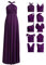 72styles Infinity Kleid mit Bandeau, wandelbares Brautjungfernkleid, lang, Übergröße, Mehrwege-Kleid, Twist-Wickelkleid, Dunkles Violett, Einheitsgröße