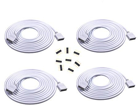 RUNCCI-YUN 4 * 2M LED Verlängerungskabel 4 polig LED Streifen Verbinder 5050 RGB Verlängerung Band Verbindungskabel for 4 polig RGB 5050 Streifen Licht