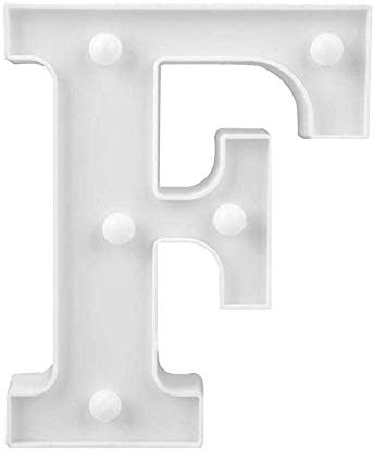 LED Deko Buchstaben - 22 cm A-Z - mit warmen Licht - Lampe beleuchtet Hinstellen Hochzeit Schriftzug Wort Love Home Batterie Lechtdeko Alphabet Ja Liebe Romantisch Wohnzimmer Bar Leuchtbuchstaben (F)