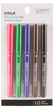 Cricut Infusible (5 Stück), 31 Infusible Ink-Marker 1.0, Standardfarben (5 Stück) Multifahrben