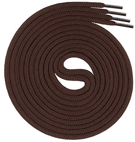 Swissly Cordones redondos para zapatos de trabajo y trekking, 100% poliéster, color: marrón, longitud: 90 cm
