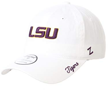 Zephyr NCAA LSU Tigers Womens Adjustable Scholarship Hat Icon White, LSU Tigers White, Adjustable