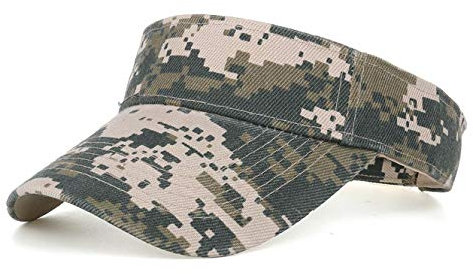 QICHEN Visoren für Herren Camo Outdoor Sports Visor Cap Sonnenblende mit Klettvers (Beige)