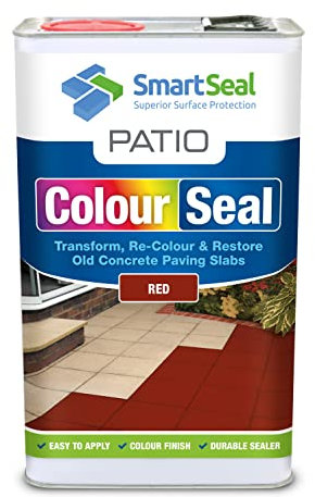 Patio ColourSeal - Colour & Restore Old Concrete Paving Slabs, Durable Paint & Sealer - Easy to Apply, Patio Paint & Protective Sealer (Red - 5 L)
