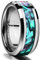 Vakki 8mm Abalone Muschel Einlage Wolframcarbid Ring Silber Poliert Kuppel Verlobungsring Ehering Komfortable Passform Größe 65(20.7)