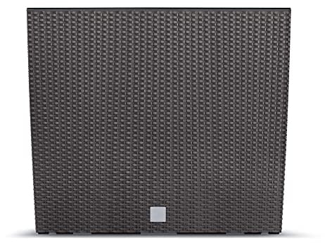 URBN GARDEN Tall Rectangle Rattan Floor Standing Planter Indoor Outdoor Patio Plant Pot Trough (Umber)