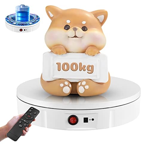 Base Girevole Elettrico con Batteria Ricaricabile 100kg 30cm Professionale Piattaforma Girevole di 360 Gradi Espositore Girevole Elettrico Per Fotografia, Scarpe, Gioielli, Espositore, Modelli 3D