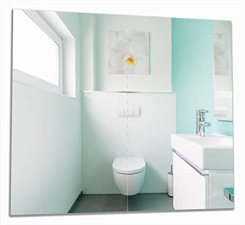 Wallario Herdabdeckplatte/Spritzschutz aus Glas, 2-teilig, 60x52cm mit 8mm hohen Füßen, für Ceran- und Induktionsherde, Badezimmer Gästetoilette Innenansicht - WC und Waschbecken