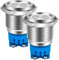 Gebildet 2pcs DC 24V 22mm Wasserdicht IP65 Edelstahl Roter LED-Blitzalarm 90dB Kontrollleuchte mit Lampensummer, für Elektrisches Bedienfeld, DIY-Projekt