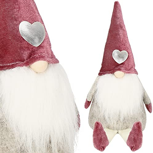 SPRINGOS Weihnachtswichtel Gnom Weihnachtszwerg Lange Beine 26 x 40 cm Dekofigur für Weihnachten Valentinstag