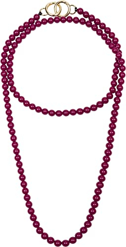 styleBREAKER Damen Perlenkette Handykette - Taschenkette Schulterriemen einfarbig, Wechsel Taschengurt, Handyband 02013032, Farbe:Violett