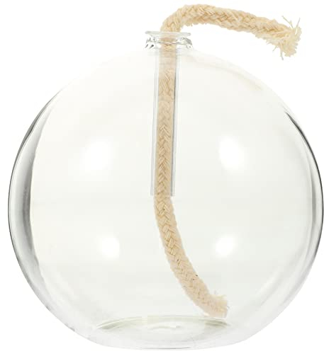Artibetter Rechargeable Liquide Lampe À Huile Vintage Lampe À Pétrole Verre Rond Bougie À L'huile Bonheur Petite Lampe À Huile En Verre D'urgence Lampe À Huile Boule De Verre Mèche Lampe À