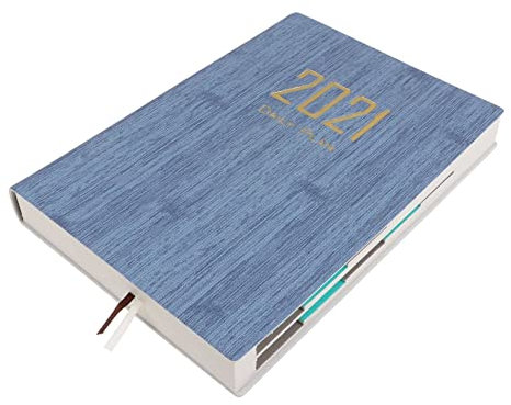 STOBOK Notizbücher 2021 Notizblock Für Den Schreibtisch A5-notizbuch Erinnerungsbuch Notizbuch Für Reisende A5-spiralnotizbuch Planungsbuch Kalender Hochwertiges Pu-leder Spiral- Büro