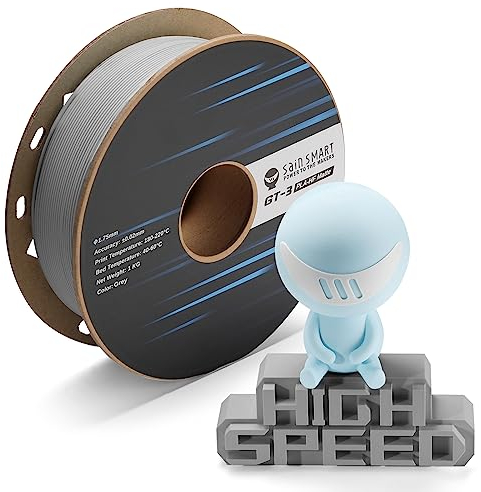 SainSmart GT-3 Mattes PLA Filament 1,75mm, bis zu 500mm/s Schneller Druck, Hochwertiges 3D-Drucker Filament, 1 KG Spule, Maßgenauigkeit +/- 0,02mm, Grau