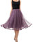 Mliyasan Damen Tüll Satin Plissee Midi Rock Elastische Taille Knielang Tutu Party Rock, Lila 130, Klein
