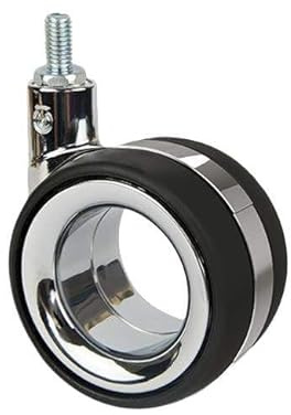 der ROLLENDE SHOP - Design Rollen für Möbel - Lenkrolle mit Gewindestift M8 75 mm Polyurethan Black KOO EVO