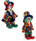 Fonowx Porzellan Clown Figur, Kunstwerk für Zuhause, Tischdekoration, Geschenkidee, 2 Stück Grün Rot