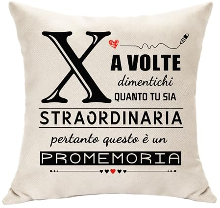A Volte Dimentichi Quanto tu sia Straordinaria, Pertanto Questo è un Promemoria Ispirazione Cuscino Copertura Regali per Donne 26 Lettere Cuscino Iniziale Copricuscino Polso Quadrato 45 x 45 (X)