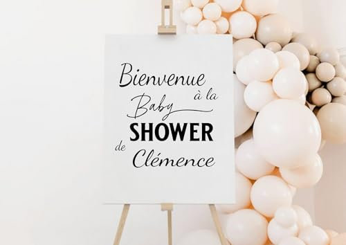 Stickers panneau Baby Shower - Stickers personnalisés pour Fête Prénatale - Panneau de bienvenue - Fêtez l'arrivée de bébé avec style! Fabrication artisanale