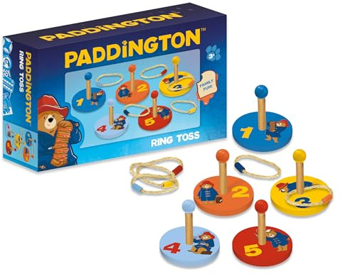 Paddington Wooden Ring Toss Set | Outdoor Game for Kids & Family | 5 Rope Rings Included | Fun Garden Activity