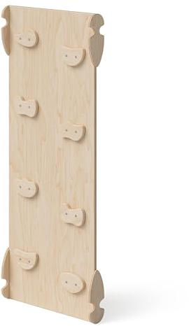 Bellabino Rutsche für Ruki 2in1 Kletterbogen und Wippe, Brett für Klettergerüst Indoor, Zubehör für Kletterdreieck aus Buche massiv, Natur lackiert