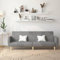 Homgoday Schlafsofa 2-Sitzer Klappsofa mit Schlaffunktion Loungesofa Bettcouch Bettsofa Sofa Couch mit Verstellbarer Rückenlehne für Wohnzimmer Schlafzimmer Hellgrau Stoff