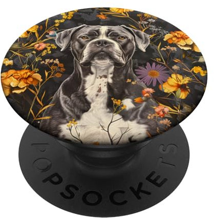 Süße Wildblume Süß Floral American Bully Dog PopSockets mit austauschbarem PopGrip