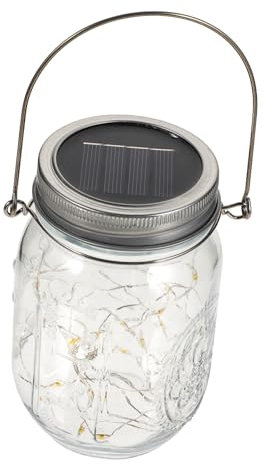 jojofuny Mason Jar Jar Lights LED Ledlight Lighting Solar Light Solar Powered Lamp LED Light Outdoor Light Pendant Mason Jar Light Romantic Chandelier Garden Lights 3D Glass Purple