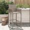 LAPOOH Garten-Barhocker 2 STK. Grau Poly Rattan, Barhocker Outdoor Wetterfest, Barstühle, Balkonstuhl, Gartenstuhl - 368704