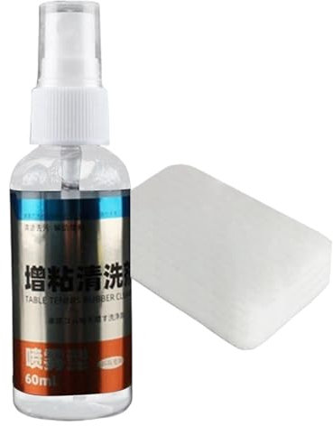 Tischtennisschläger-Pflegeset | 60 ml Tischtennisschläger-Reinigungsspray | Tischtennis-Gummi-Reiniger | Tennis-Gummi-Reinigungsset | Tennisschläger-Reinigungsset für Gummischläger Reinigung