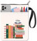 CRASPIRE Custodia per Libri con Cerniera e Tasca Anteriore Copertine per Libri da Caffè per Tascabili in Tessuto Lavabile