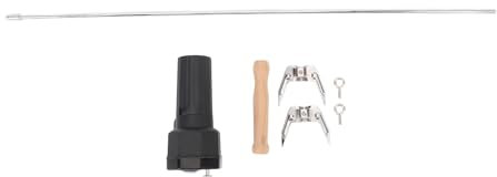 Jenngaoo Drehspieß Set mit Elektromotor, Batteriebetriebenes Verchromtes Grillspieß Set, Tragbares Drehspieß Set für Camping Grillen