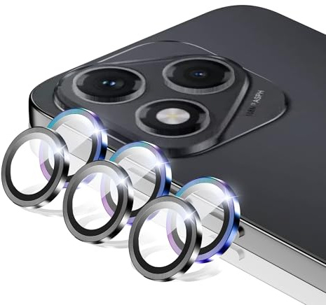 zZjoOoj Kameraschutz für Honor 400 Lite 5G für Schutzglas, 9H Gehärtetes Glas Individuelle Metallring Abdeckung, HD Klar, 2 Set (Bunt & Schwarz)