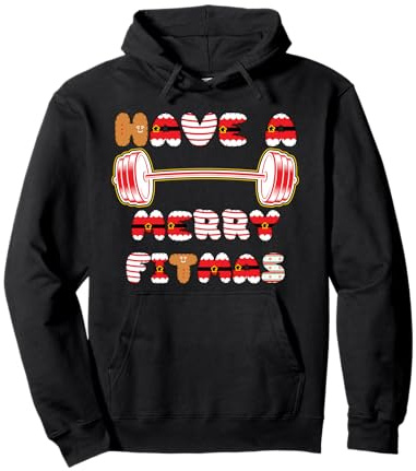 Weihnachten Have A Merry Fitmas Lustiges Kraftsport Pullover Hoodie