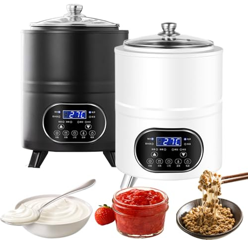 RUODATONLY Yogurtiera Greca elettrica da 12 l per Dessert da Festa con Controllo di Tempo e Temperatura, yogurtiera Automatica per Yogurt Biologico Fatto in casa, per Yogurt Fatto in casa Black-12L