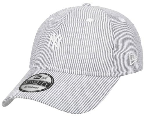 New Era 9Twenty Seersucker Yankees Cap Basecap Baseballcap MLB Curved Brim NY York Damen/Herren - Metallschnalle, mit Schirm Frühling-Sommer Herbst-Winter