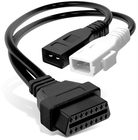 CELLONIC 2+2-Pin (2x2) auf 16-Pin OBDII-Buchsenadapterkabel, kompatibel mit Allen Audi-, Seat-, Skoda-, VW- und Volkswagen-Modellen, Diagnose – (30 cm, schwarz)