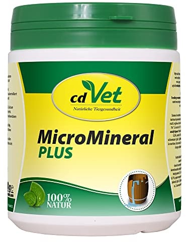 cdVet Naturprodukte MicroMineral plus Hund & Katze 500 g - extra Zink und Selen - Vitamin, Mineralstoff- und Spurenelementgeber - Magensäurebinder - Schadstoffebinder - Magen-Darm Regulation -