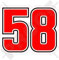 MARCO SIMONCELLI 58 Motorradrennen 50mm Motorrad Vinyl Fahrrad-Helm Aufkleber Abziehbild, Vinyl Sticker