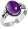 Jeweloporium 925 Silber Ringe für Frauen Violett Natürlich Amethyst mit Stein Handgefertigt Silber Ringe Größe 50(15.9) das Erntedankfest Geschenk Mode Schmuck
