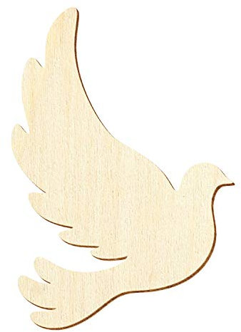 Holz Taube Vogel - 3-50cm Höhe Streudeko Basteln Deko Tischdeko, Größe:10cm, Pack mit:10 Stück