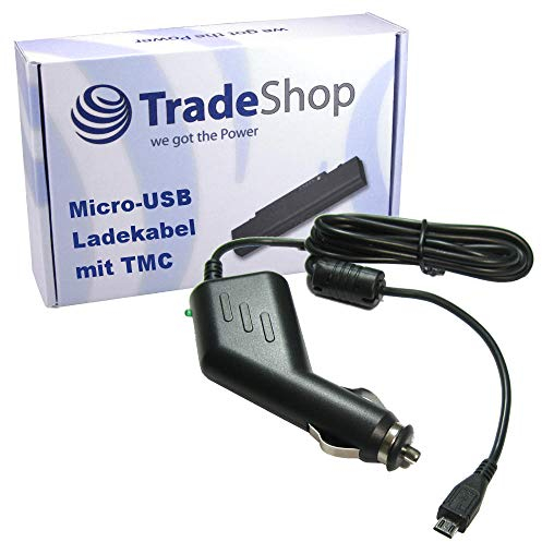 Premium Micro-USB 2A KFZ-Ladekabel 12V/24V mit TMC Antenne (1,1m Länge) für Falk Flex 450 500 500 2nd Edition Neo 440 450 520 Lmu 550, 550 2nd Edition 620 Lmu 640 Lmu Pur 500 550 2nd Edition