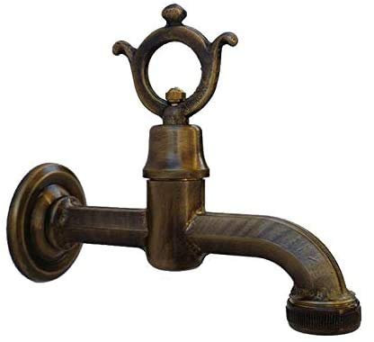 FONDERIA BONGIOVANNI Robinet hexagonal en laiton modèle 264 avec raccord en caoutchouc pour fontaine de jardin maison extérieure