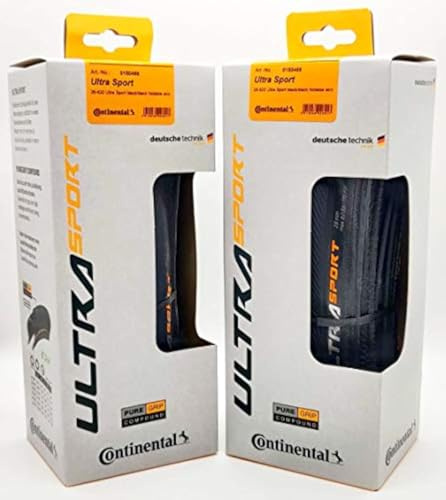 Continental Ultra Sport III - Black - Road Bike Tire | Versatile Road Tire with Modern Tread Design - E25 Ebike Rated - PureGrip 700x28, 2 Pack